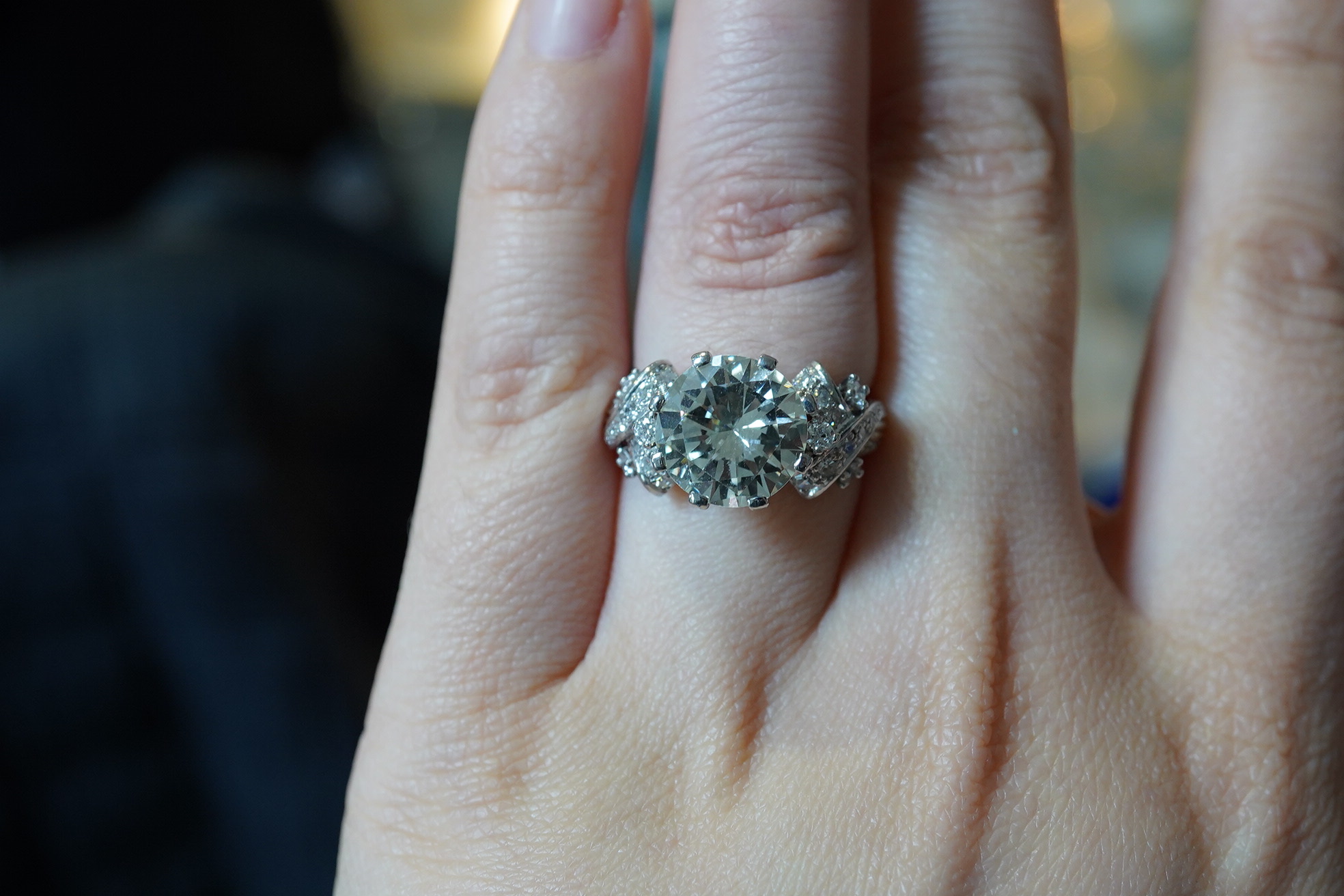 A diamond ring, mid 20th century